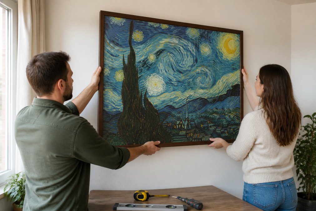 How to Hang Large Framed Wall Art Safely in 2026